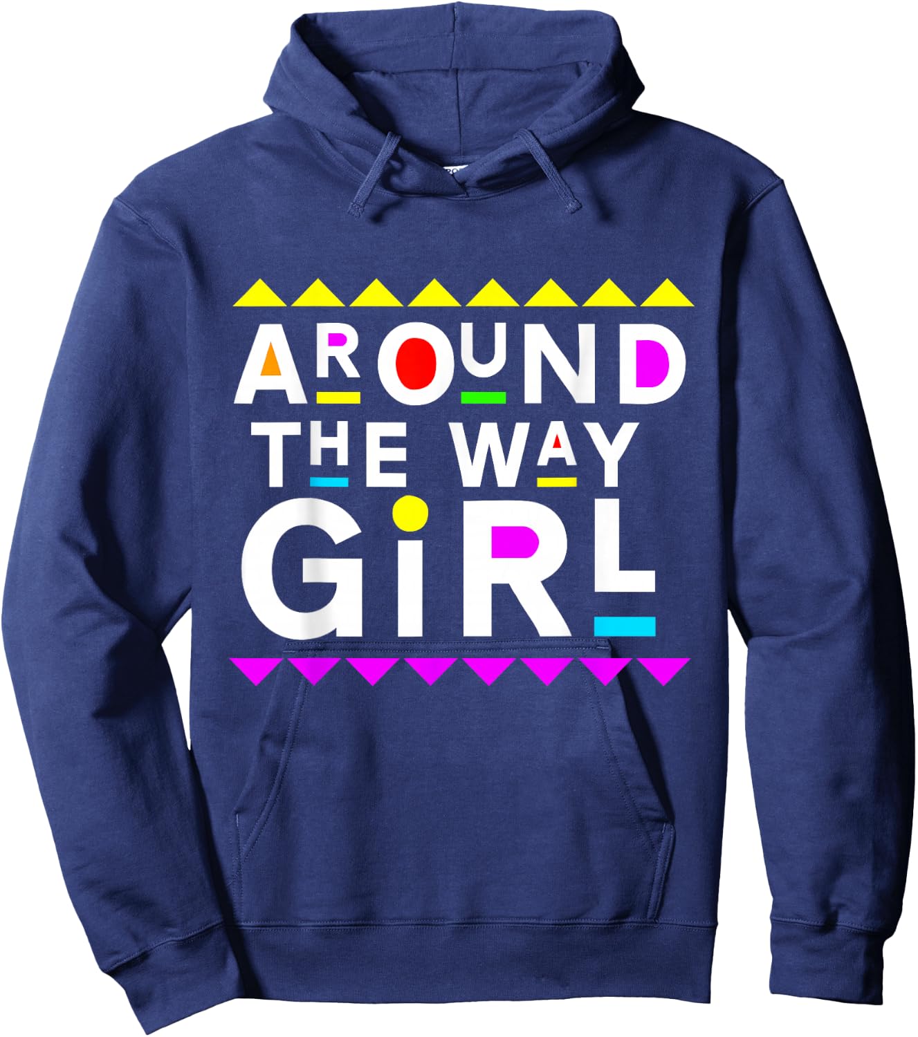 Around The Way Girl Retro 90s Style Hoodie - Hoodie | Navy