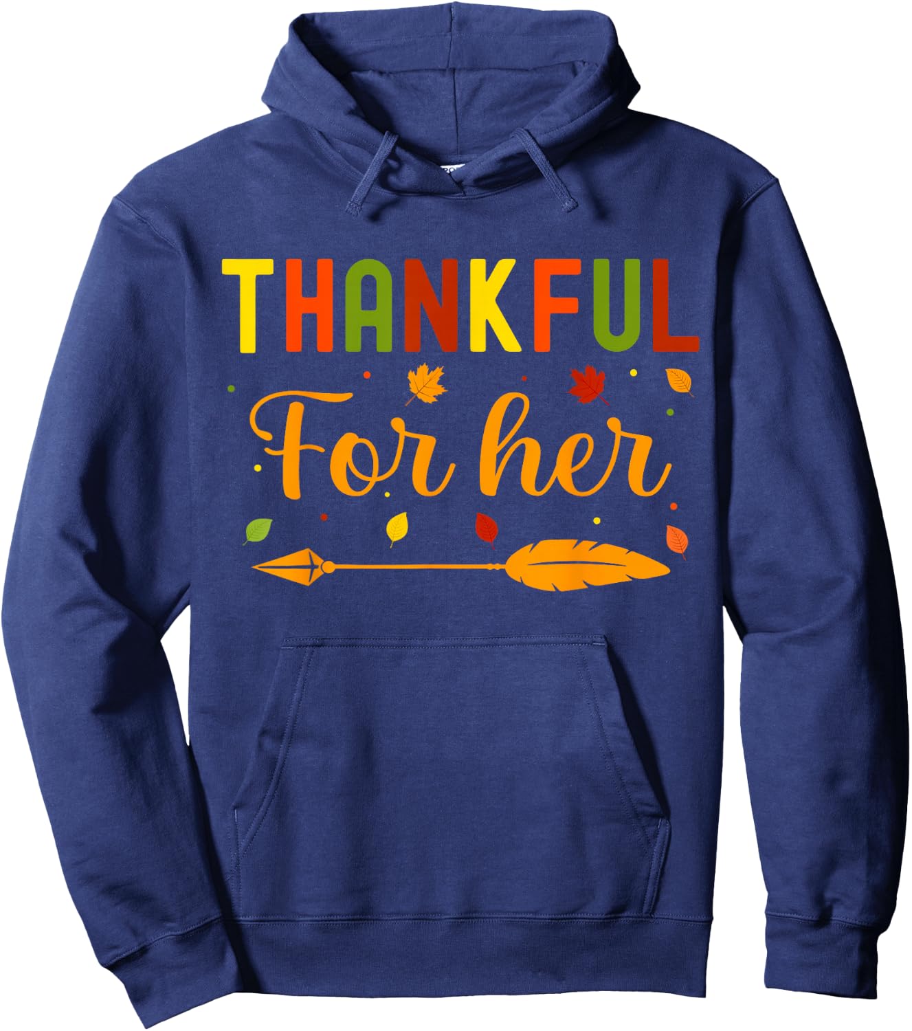 Thankful Thanksgiving Couples Fall Thankful Hoodie - Hoodie | Navy