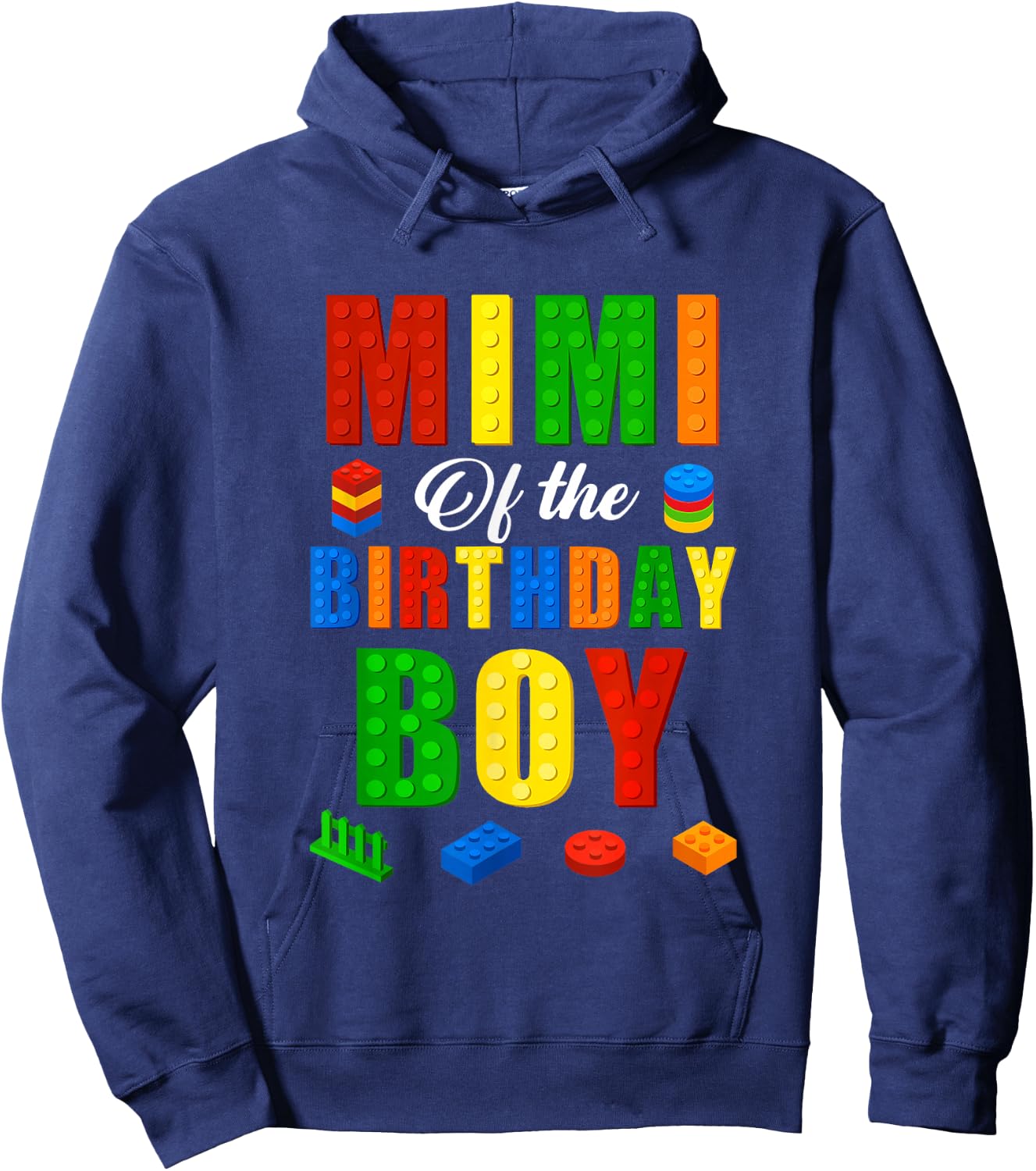 Mimi Birthday Boy Master Builder Building Bricks Blocks Hoodie - Hoodie | Navy