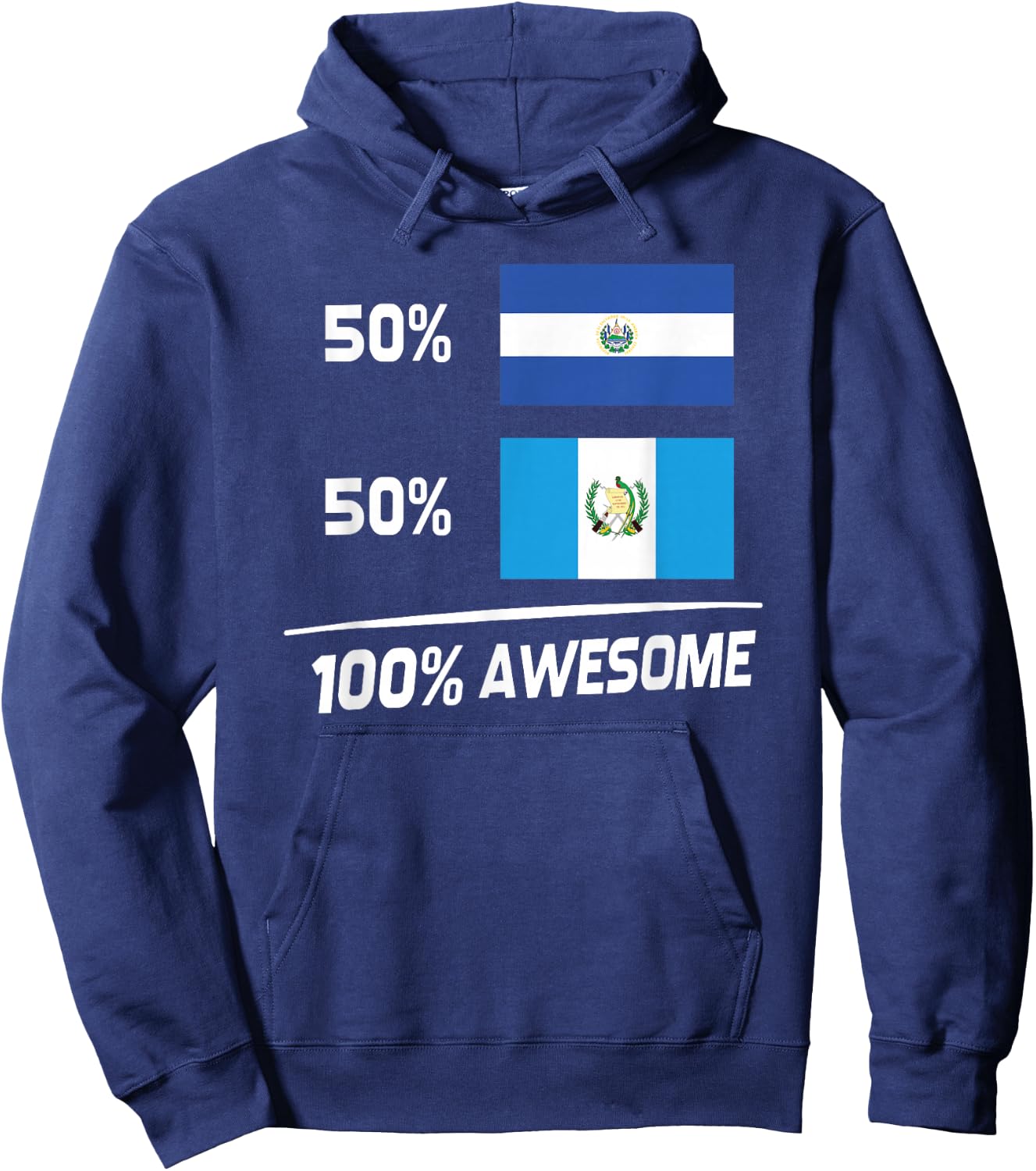 Half Salvadorian Half Guatemalan El Salvador Guatemala Flag Hoodie - Hoodie | Navy