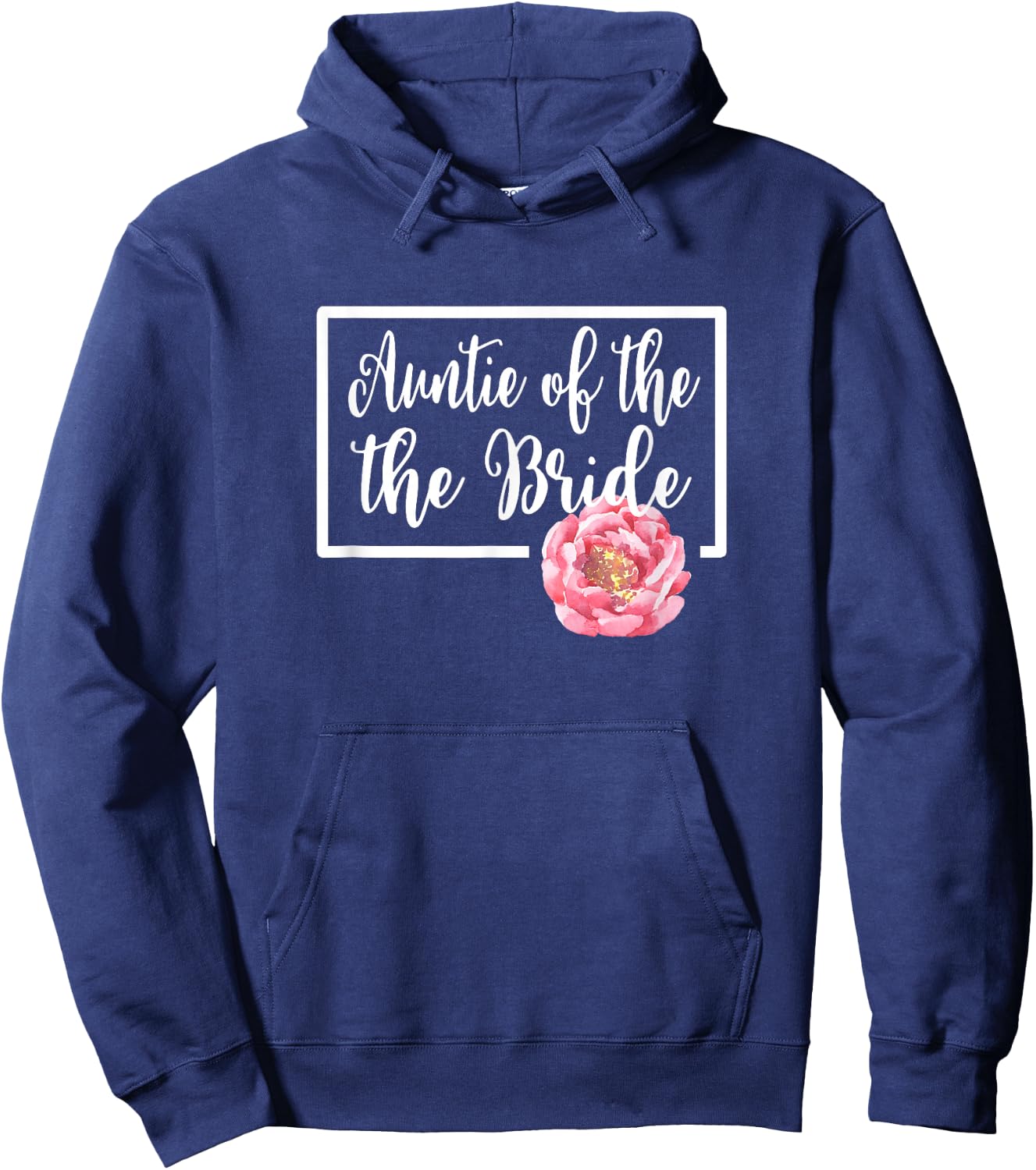 Auntie of the Bride Aunt Wedding Day Bachelorette Floral Hoodie - Hoodie | Navy