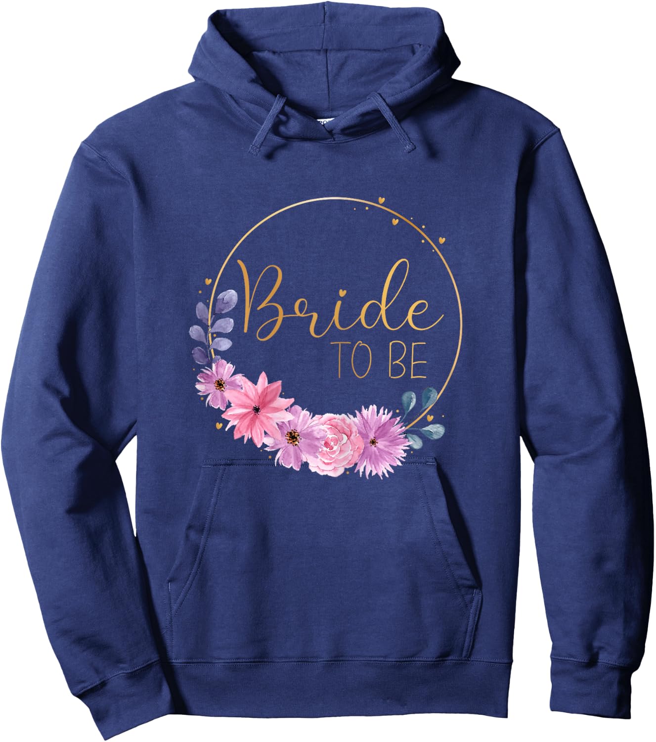 Bride to be Stag Night Wedding Pink Flowers Hoodie - Hoodie | Navy