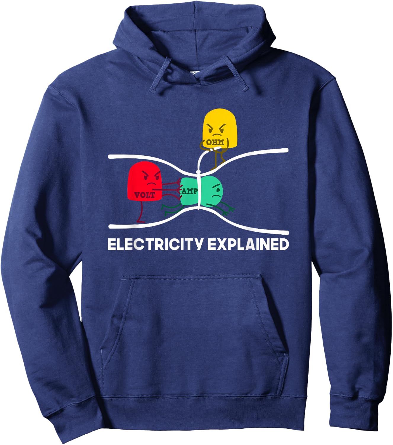 Funny Electricity Explained Stuff I Teacher Nerd Gift Hoodie - Hoodie | Navy