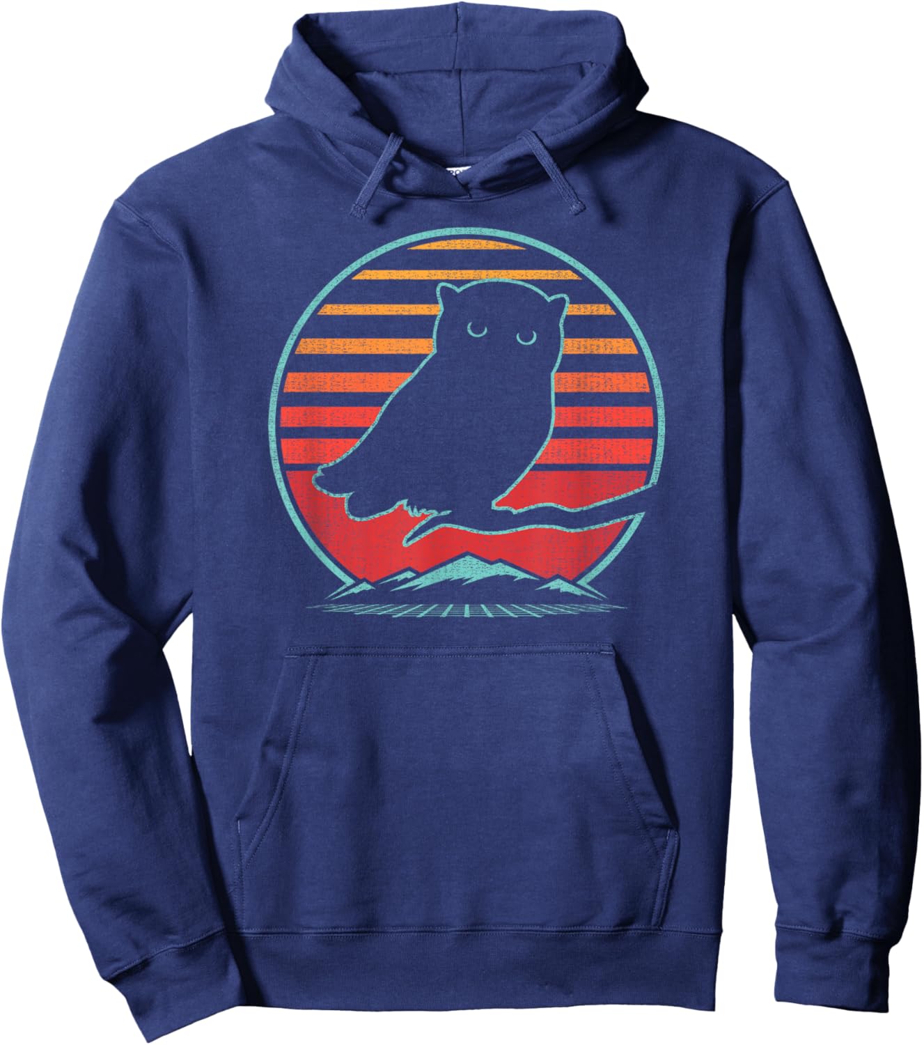 Owl Lover Bird Animal Birding Retro Vintage 80s Style Hoodie - Hoodie | Navy