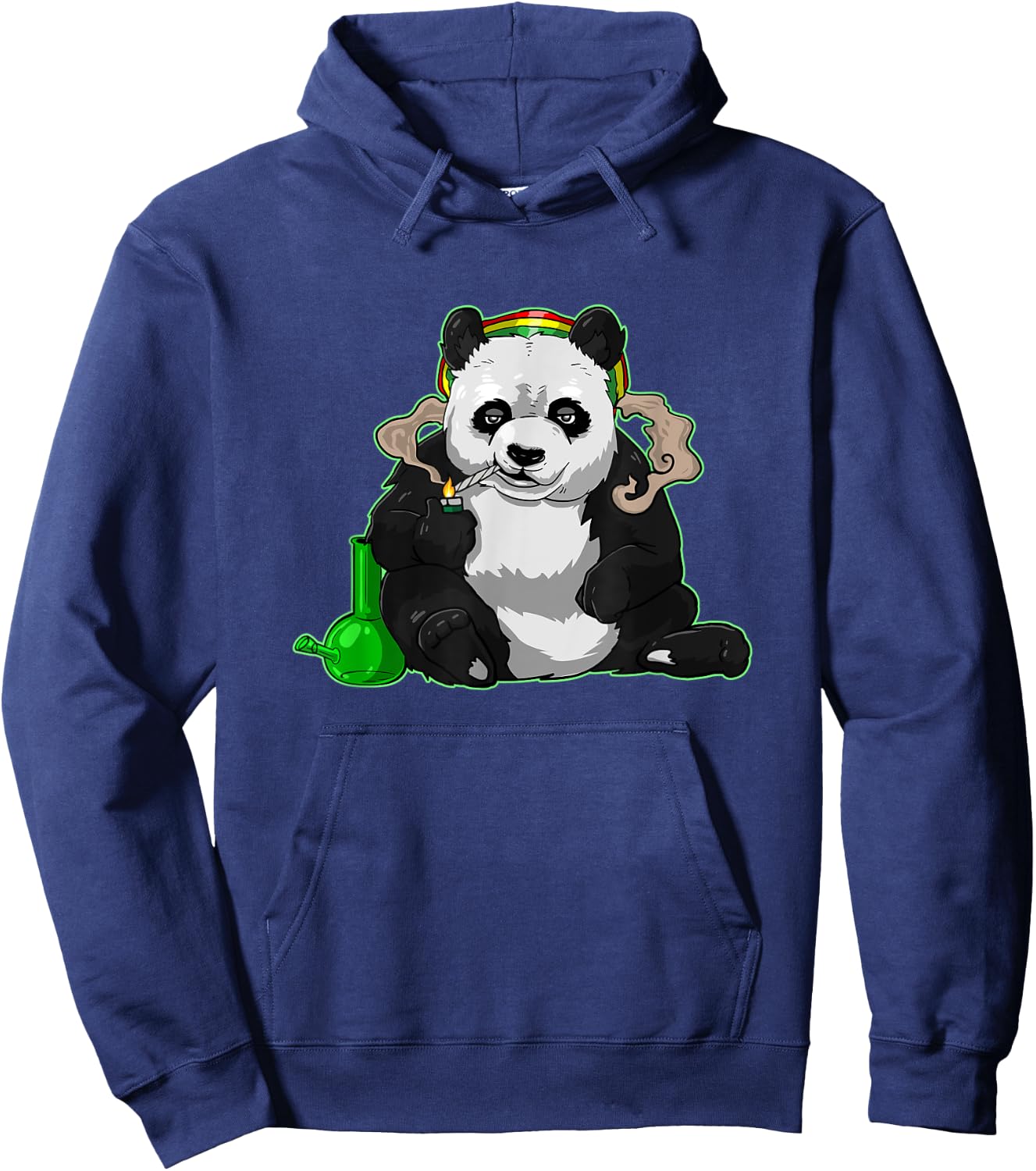 Funny Panda Bear Smoking Weed Cannabis Marijuana Stoner gift Hoodie - Hoodie | Navy