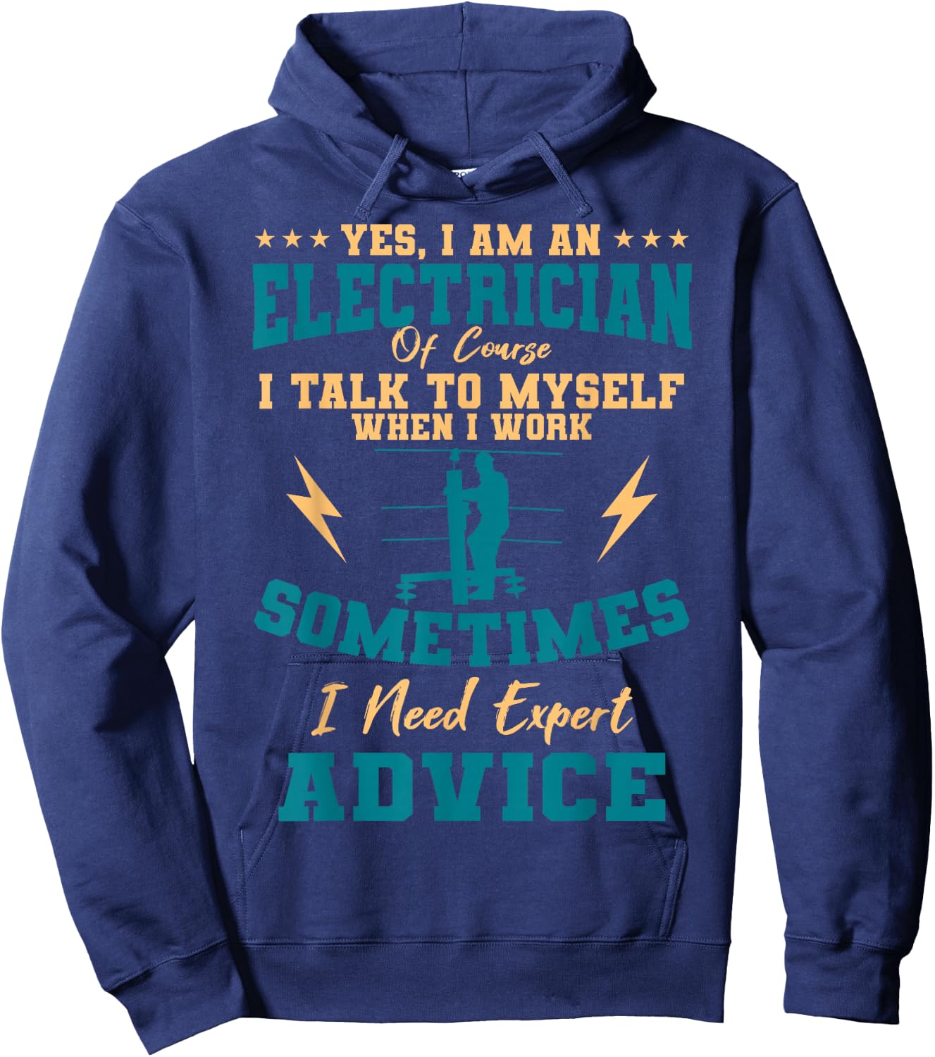 Electrician Electricity Lineman Wiring Electrical Engineer Small Hoodie - Hoodie | Navy