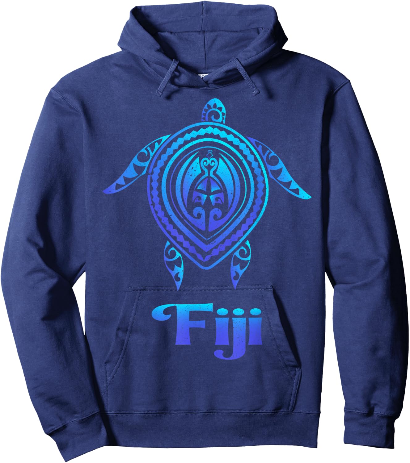 Fiji Island Sea Turtle Blue Sea Tribal Pattern Scuba Diving Hoodie - Hoodie | Navy
