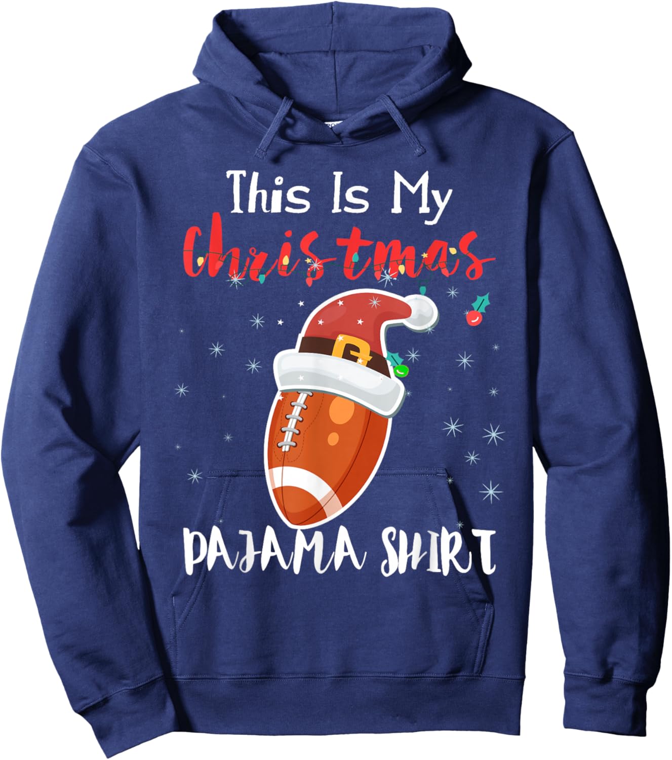 This is My Christmas Football Pyjamas Boys and Adults Gift Hoodie - Hoodie | Navy