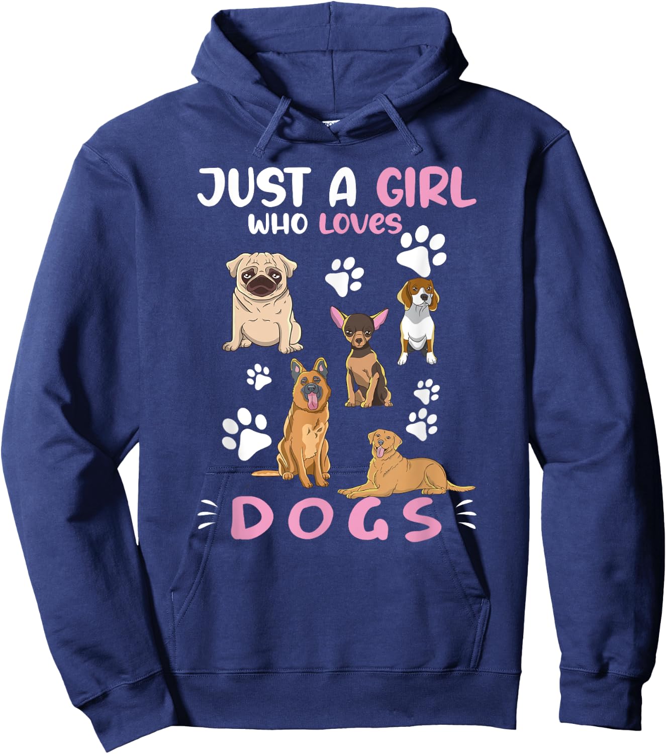 Just A Girl Who Loves Dogs Dog Lover Dog Breed Dogs Hoodie - Hoodie | Navy