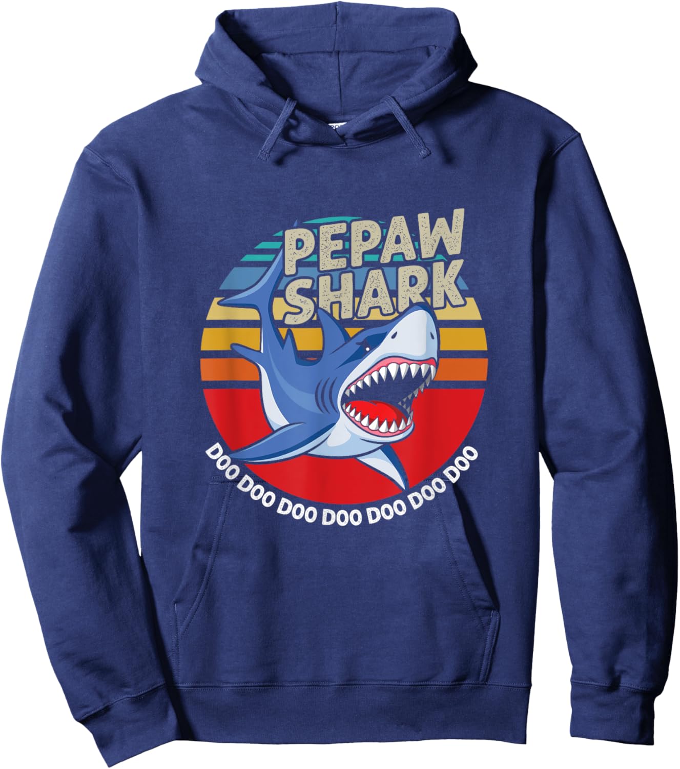 Pepaw Shark Sea Dangerous Ocean Retro Attack Bite Gift Hoodie - Hoodie | Navy