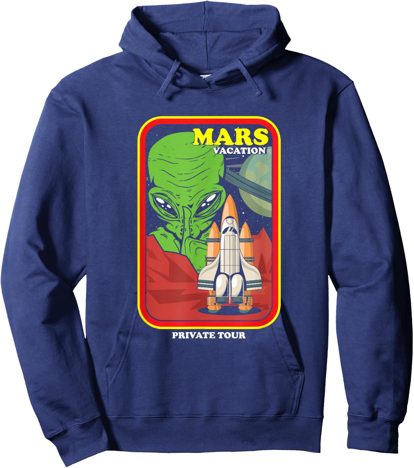 Mars Vacation Astronaut Planets Galaxy Universe Spaceship Hoodie - Hoodie | Navy