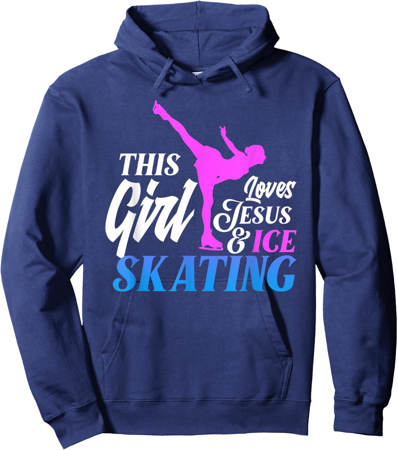 This Girl Loves Jesus Ice Skating Figure Skating Ice Skater Hoodie - Hoodie | Navy