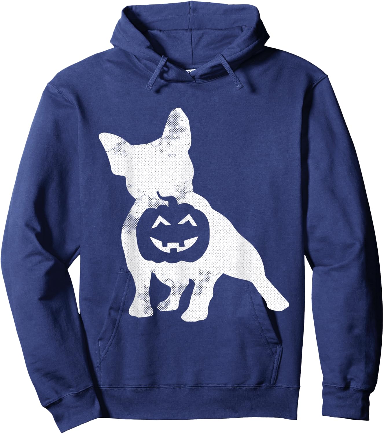 French Bulldog Lazy Halloween Costume Cute Frenchie Pumpkin Hoodie - Hoodie | Navy