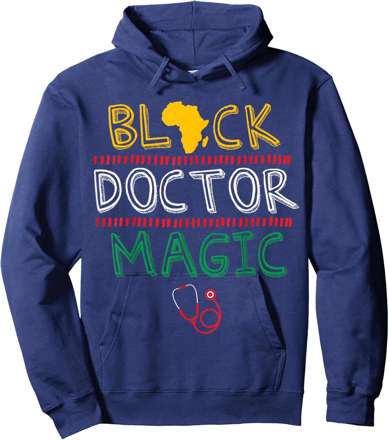 Black Doctor Magic Africa Map Cool Black History Month Gift Hoodie - Hoodie | Navy
