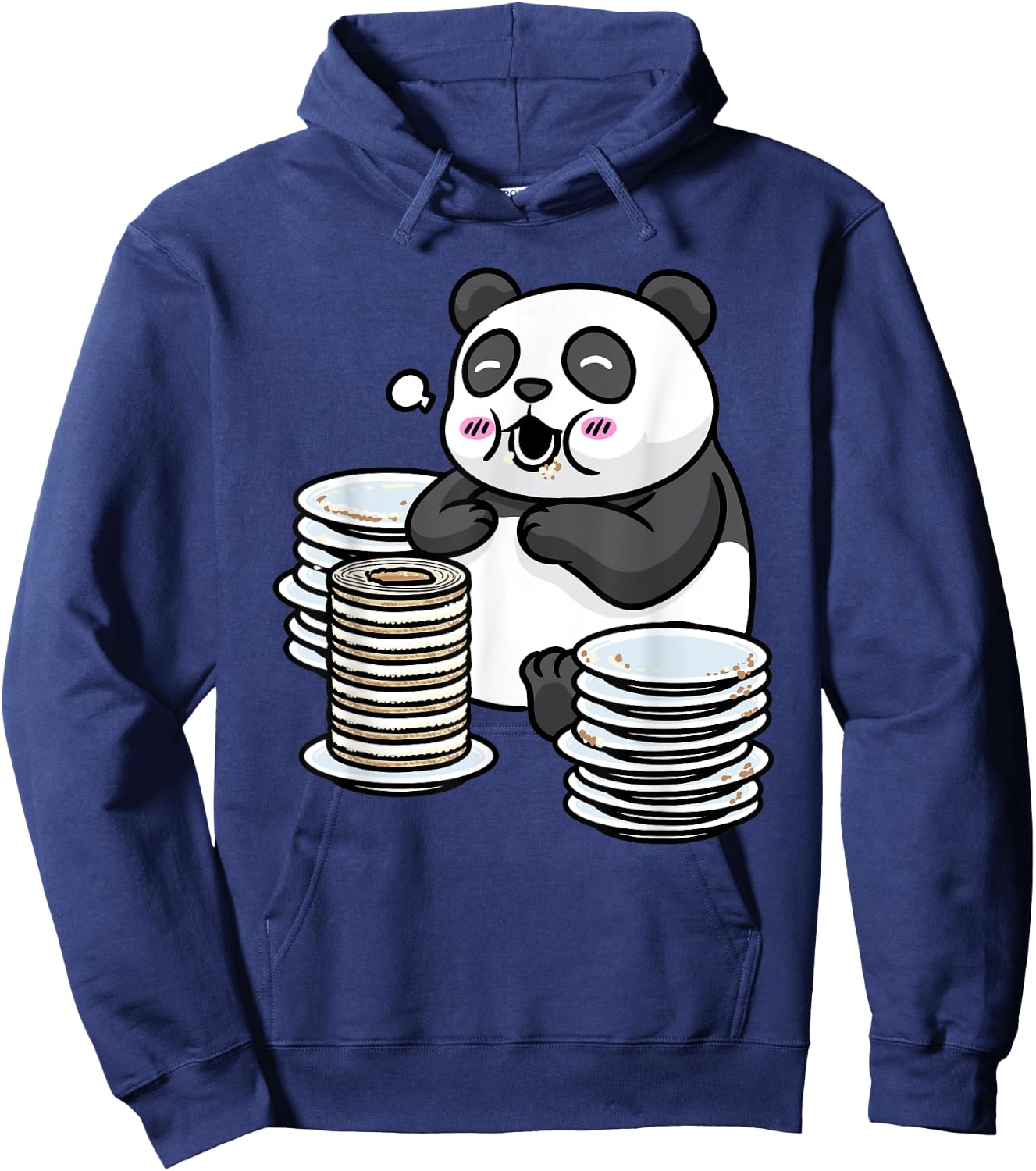 Panda With Baumkuchen Pyramid Cake Otaku Food Lover Anime Hoodie - Hoodie | Navy