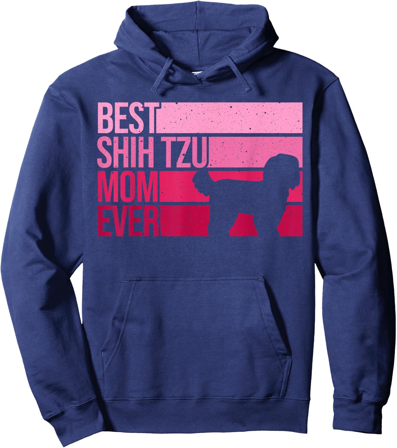 Funny Shih Tzu Mom Art Girl Mother's Day Dog Lover Hoodie - Hoodie | Navy
