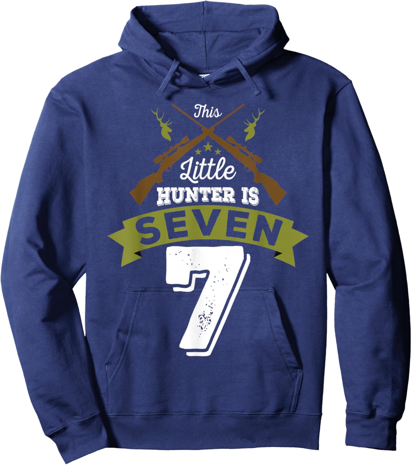7th Birthday Deer Hunter Gift Boys Girls | 7 years old Hoodie - Hoodie | Navy