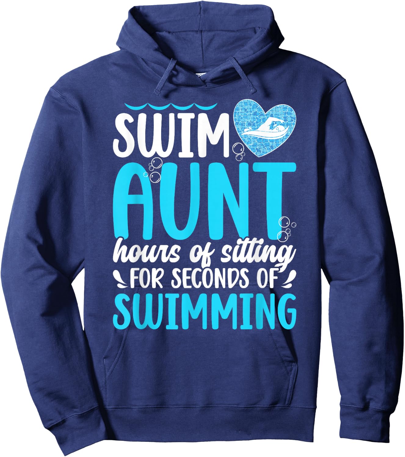 Swim Aunt Funny Swimming Aunt Of A Swimmer Auntie Hoodie - Hoodie | Navy