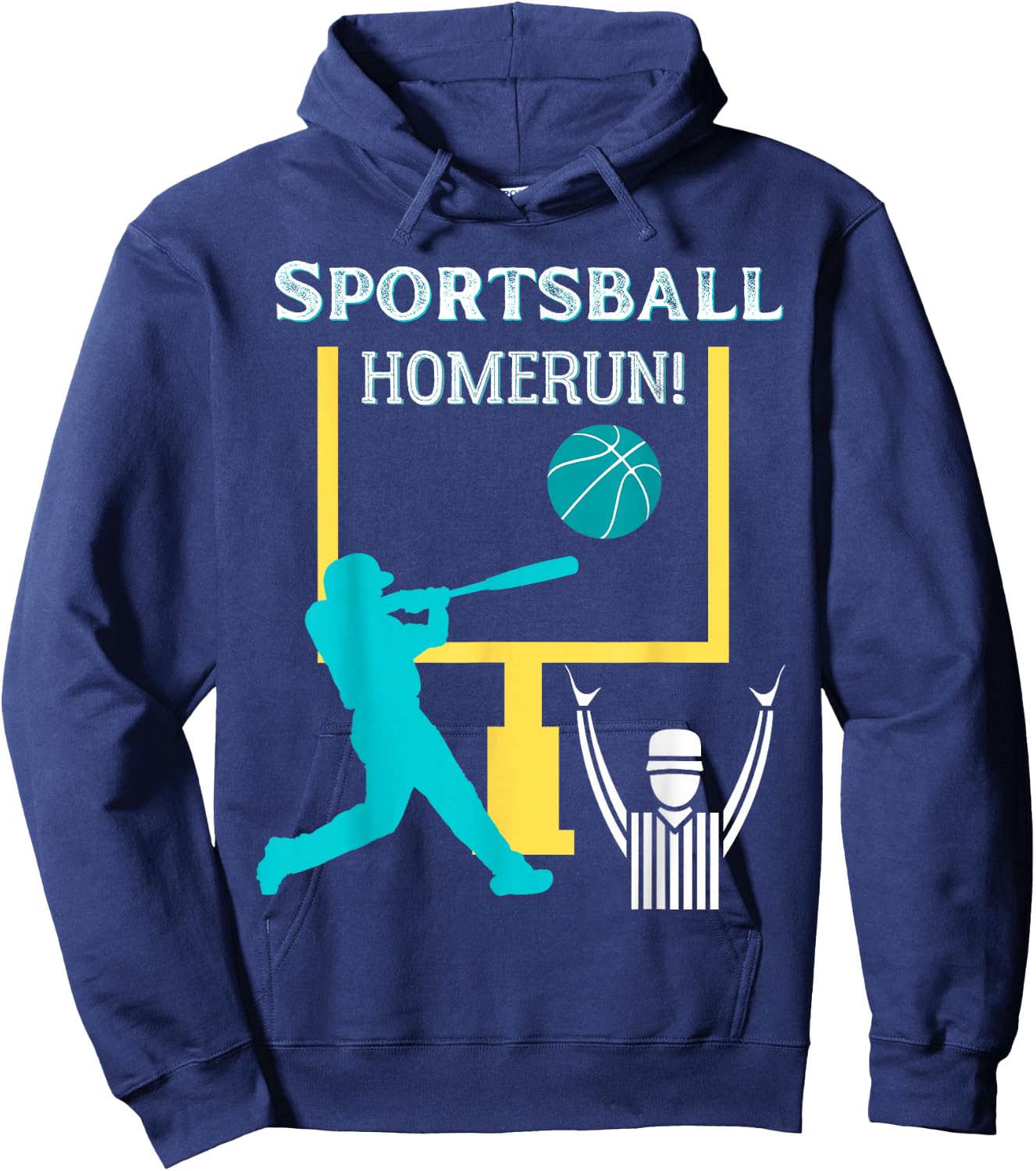 Sportsball Homerun Funny Football Baseball Basketball Hoodie - Hoodie | Navy