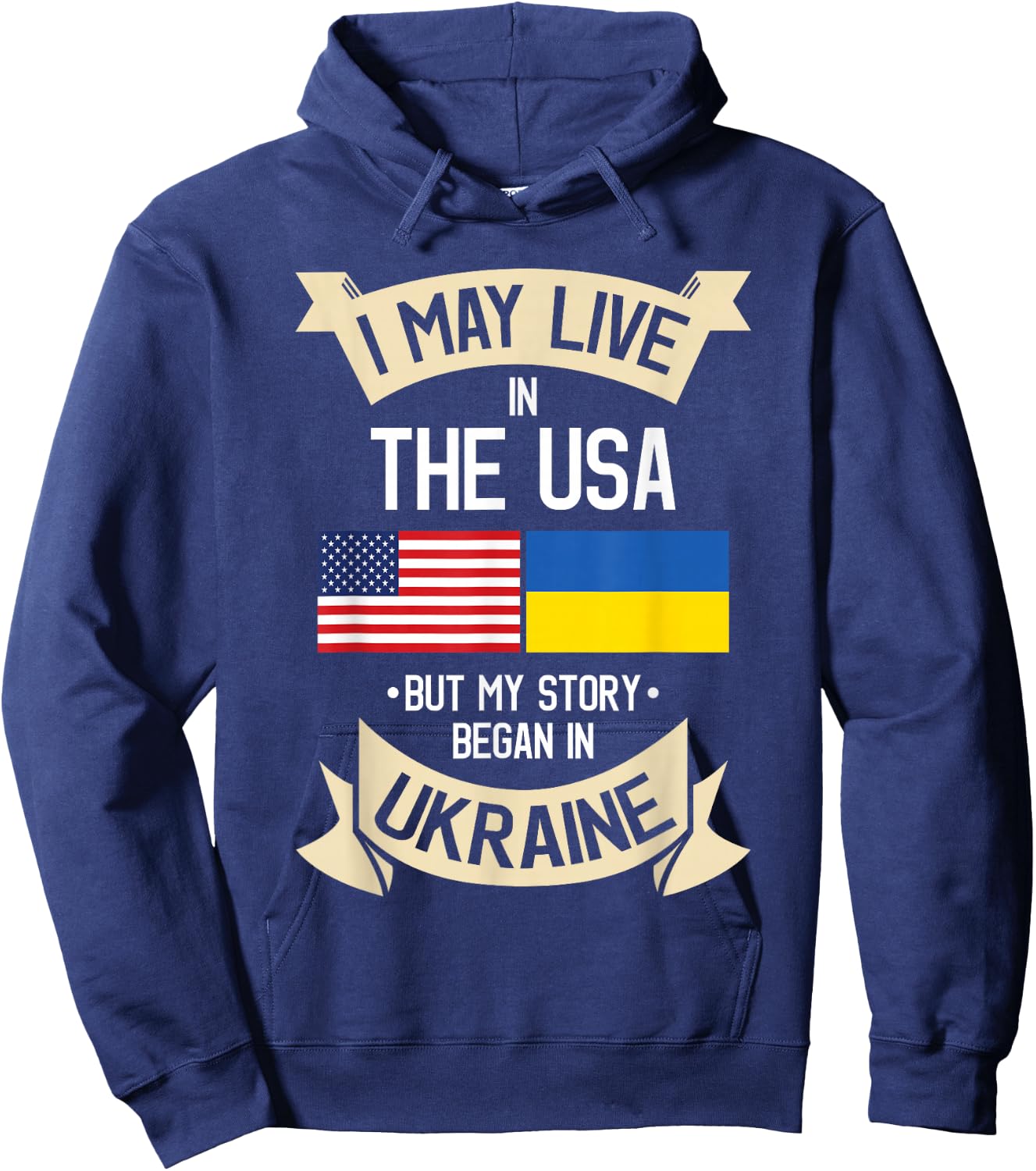 Ukrainian American Flag Love Support Ukrainians Ukraine Hoodie - Hoodie | Navy