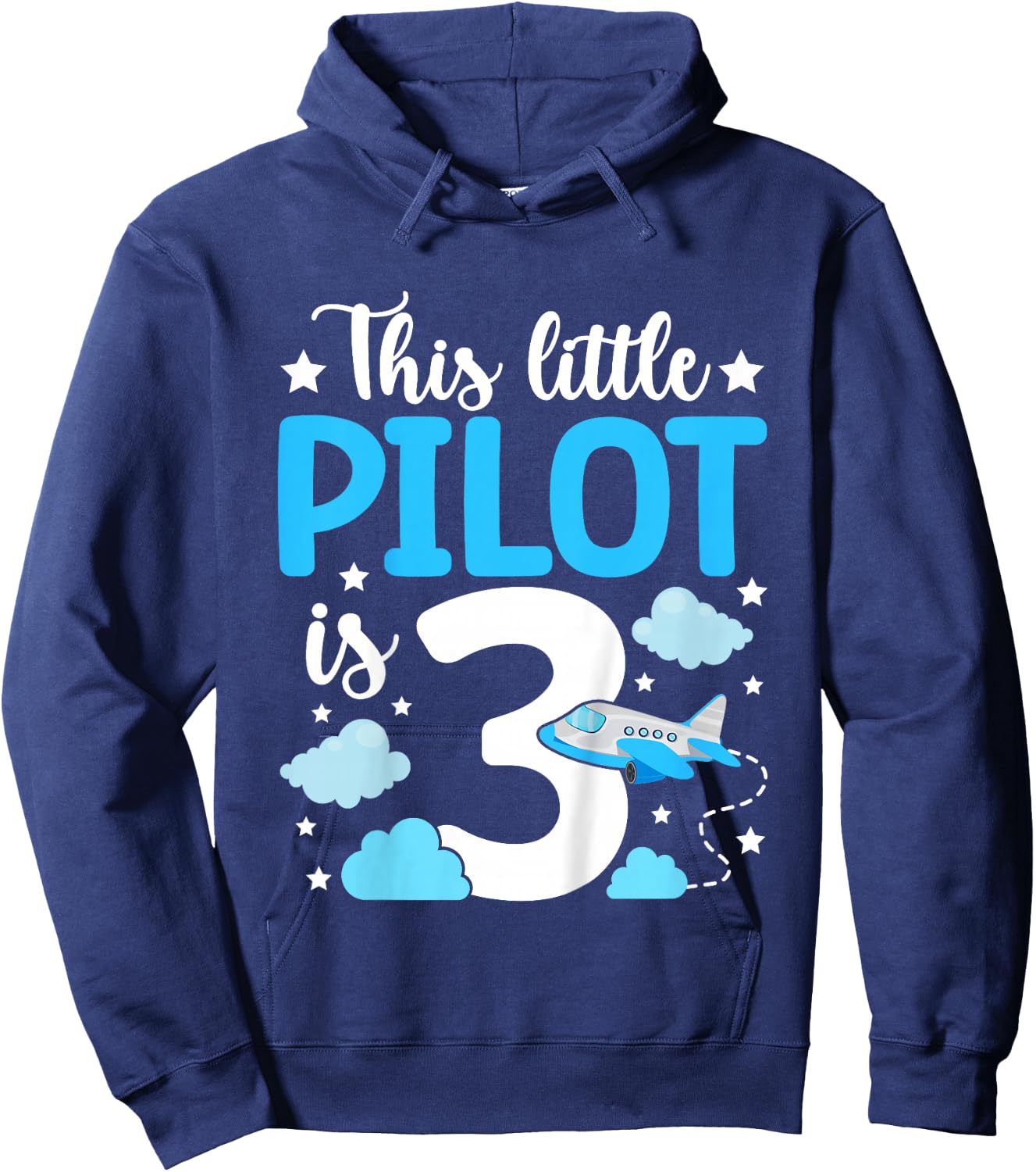 This little Pilot is 3 Airplane 3rd Birthday Hoodie - Hoodie | Navy