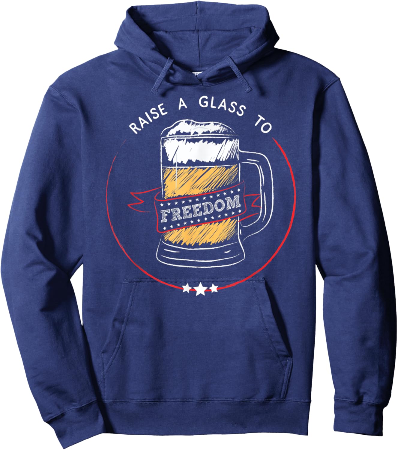 Raise A Glass To Freedom - 4th July, Hamilton, USA Hoodie - Hoodie | Navy