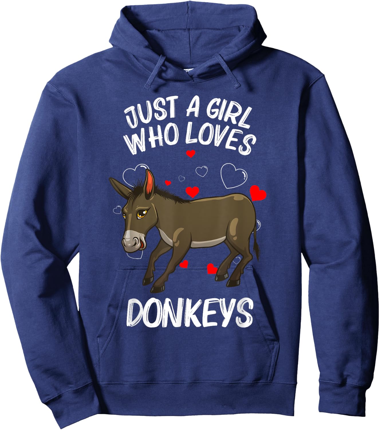 Funny Donkey Design Girls Mule Animal Farming Hoodie - Hoodie | Navy