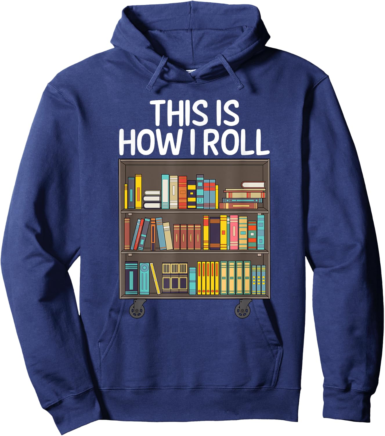 Cute Library Art Women Book Reader School Librarian Hoodie - Hoodie | Navy