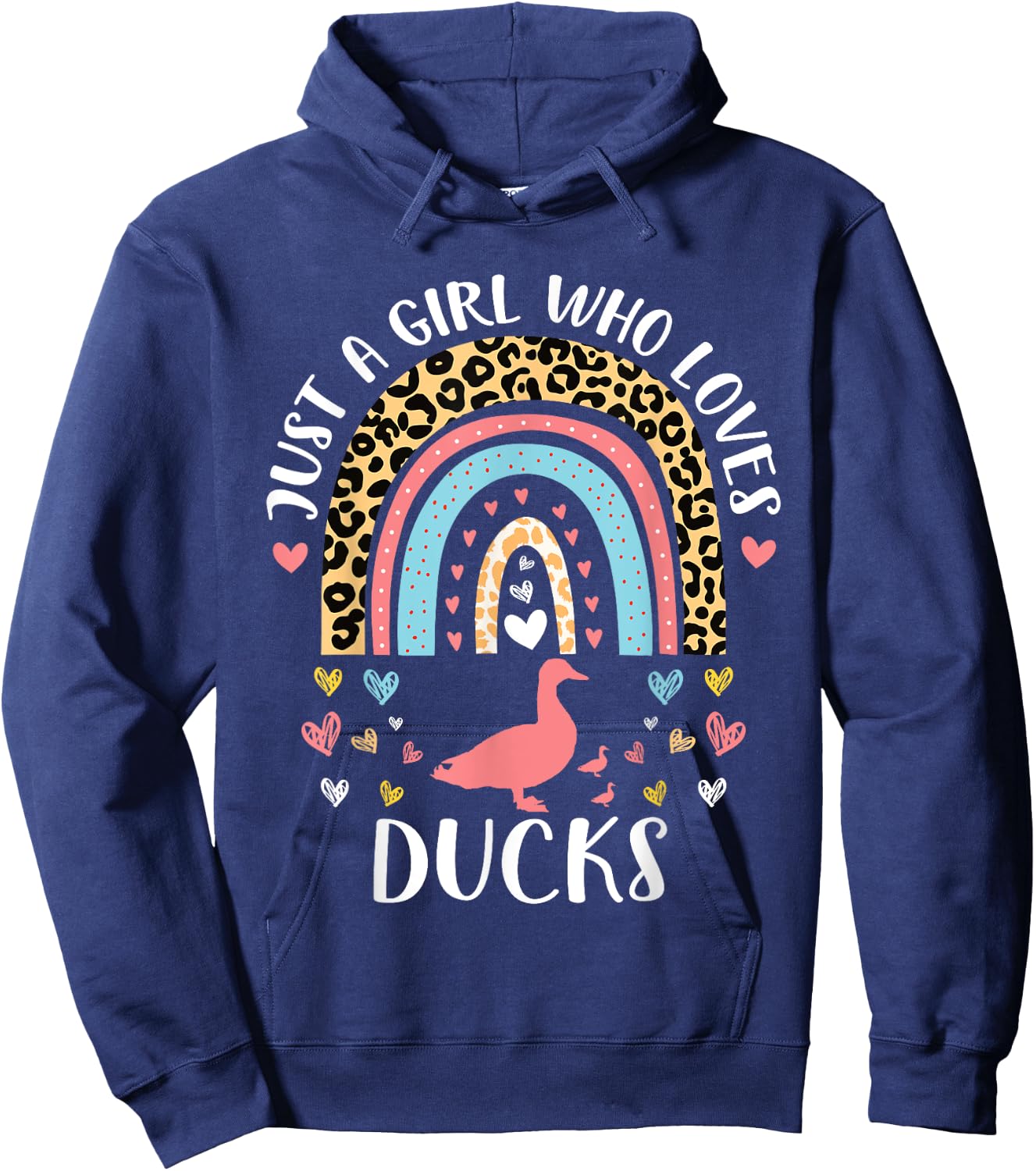 I'm Just A Girl Who Loves Ducks Heart Funny Duck Lover Hoodie - Hoodie | Navy