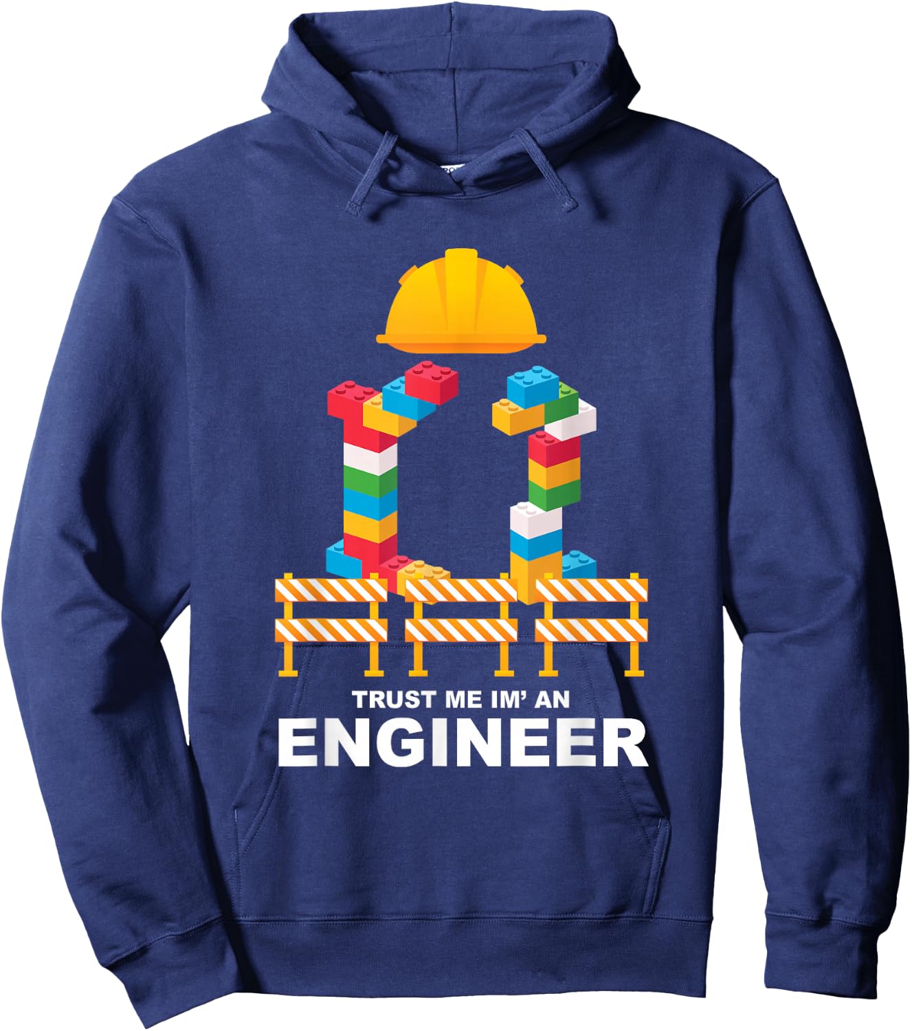 Engineer Construction Master Builder Building Blocks Bricks Hoodie - Hoodie | Navy