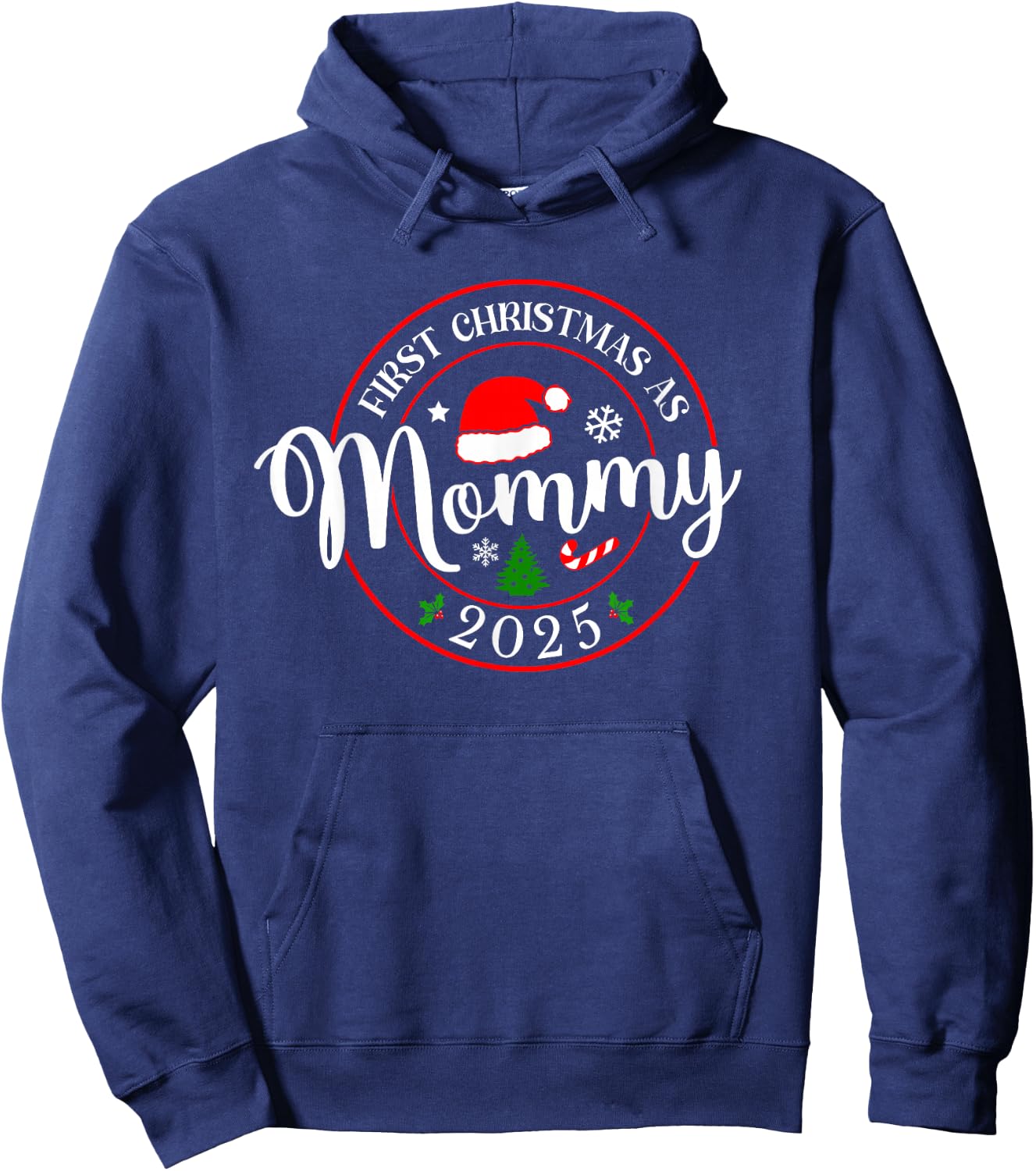 First Christmas As Mommy 2025 1st Christmas Family Matching Hoodie - Hoodie | Navy