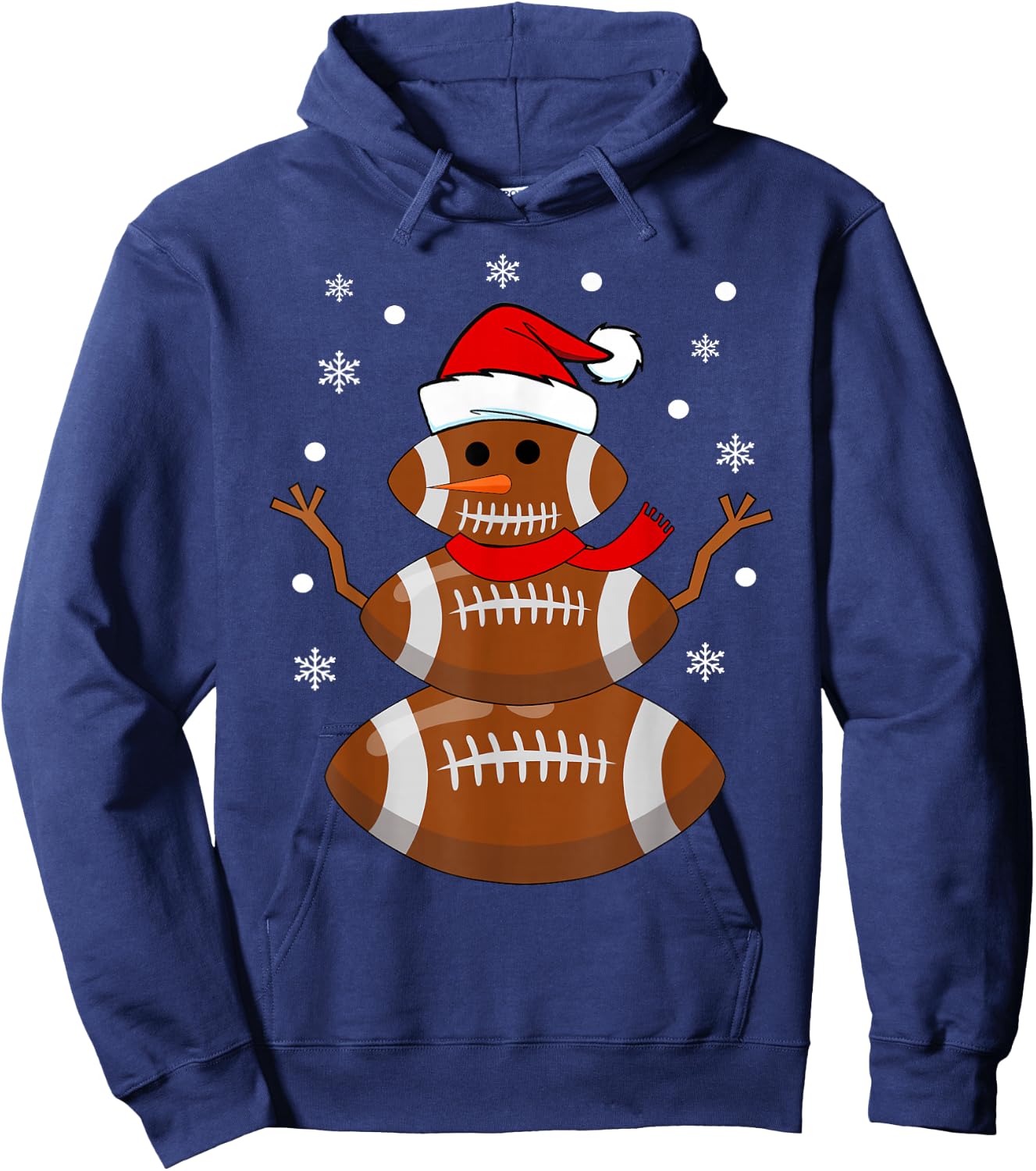 Christmas Football Snowman Kids Football Christmas Women Men Hoodie - Hoodie | Navy