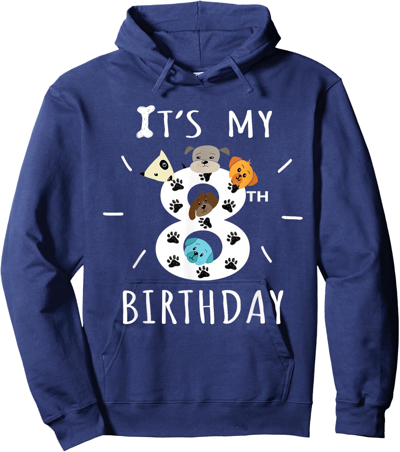 It's My 8th Birthday Dog Lover Theme 8 Years Old Puppy Hoodie - Hoodie | Navy