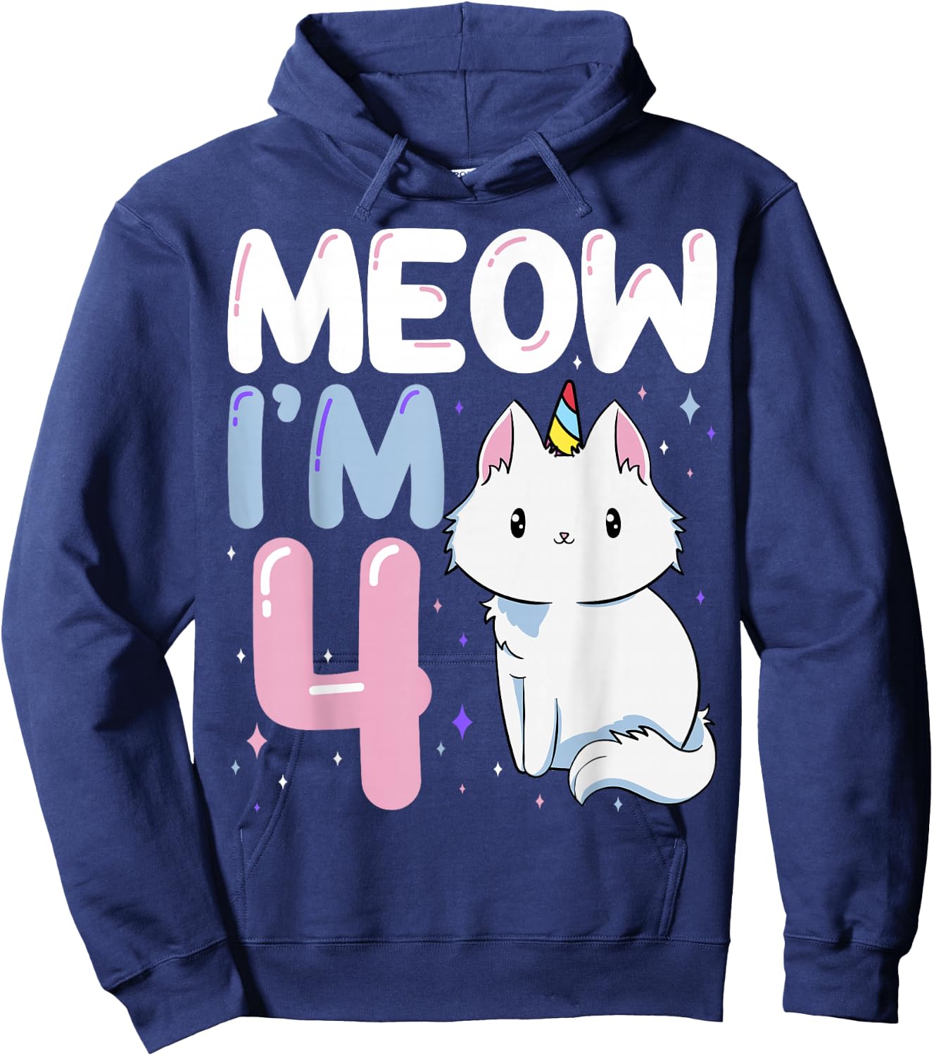 Cat 4th Birthday Party Purr-FECT Vet Kitten Fur Animal Paw Hoodie - Hoodie | Navy