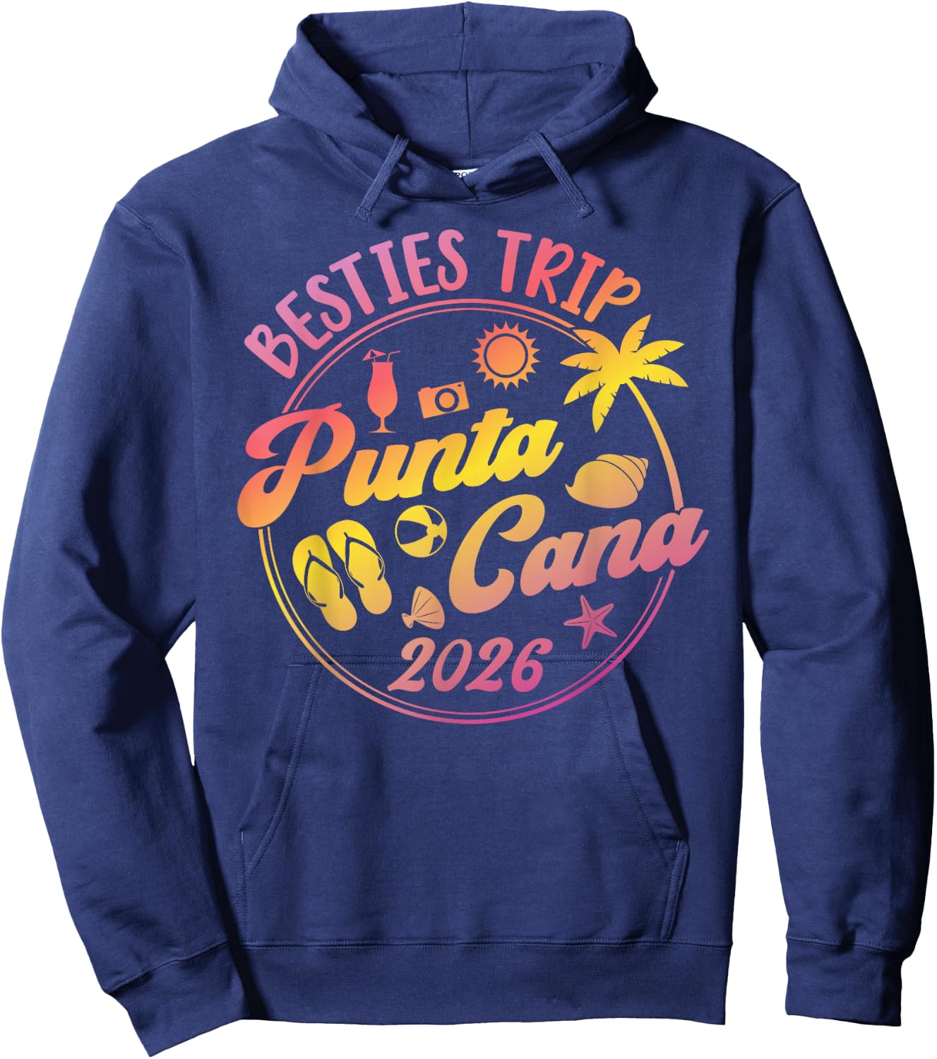 Punta Cana Besties Trip 2026 Punta Cana Best Friend Travel Hoodie - Hoodie | Navy