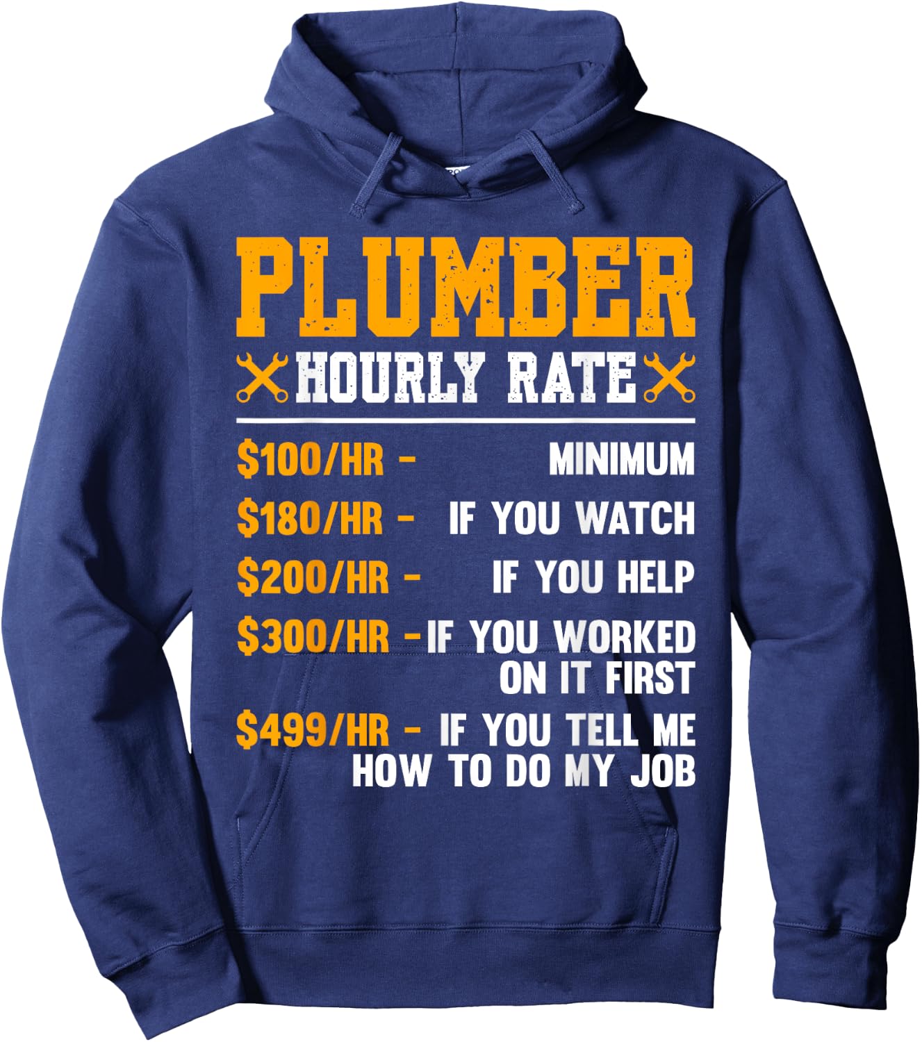Funny Plumber Gifts Plumbers Pipefitter Gifts Men's Black Cotton Polyester Blend Regular Fit Short Sleeve Small Hoodie - Hoodie | Navy