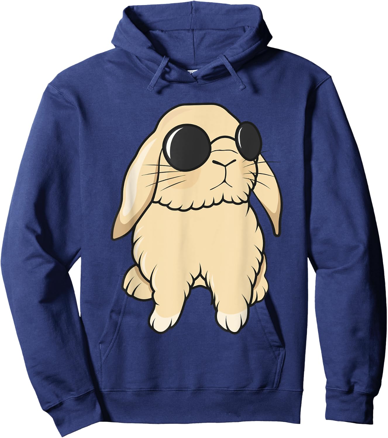 Cute Mini Holland Lop Bunny Rabbit Lover Sunglasses Easter Hoodie - Hoodie | Navy