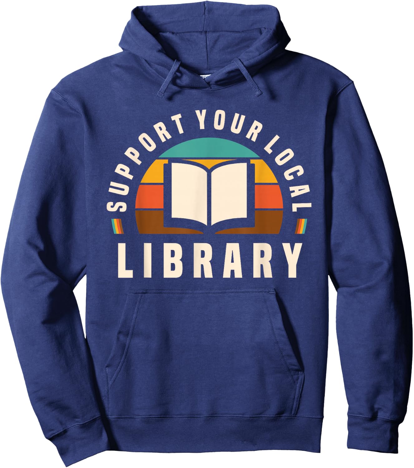 Support Your Local Library Book Nerd Bookworm Hoodie - Hoodie | Navy