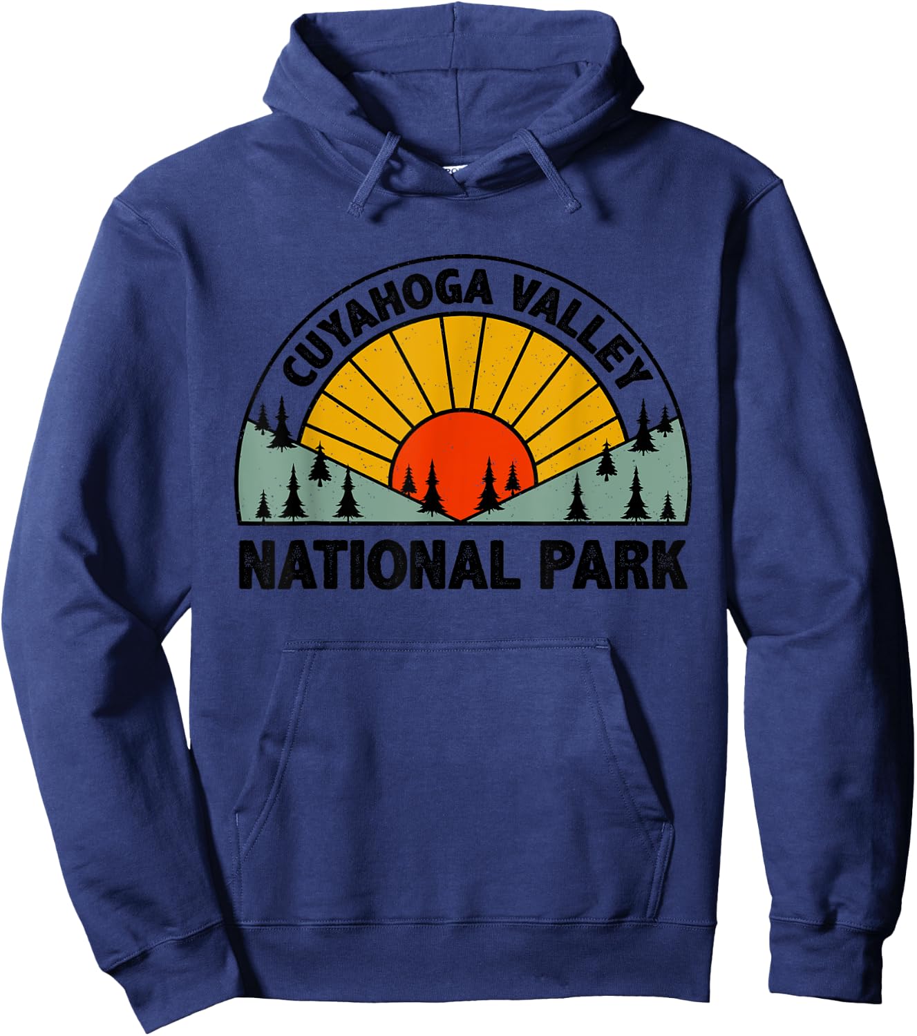 Retro Graphic Travel Lovers Cuyahoga Valley National Park Hoodie - Hoodie | Navy