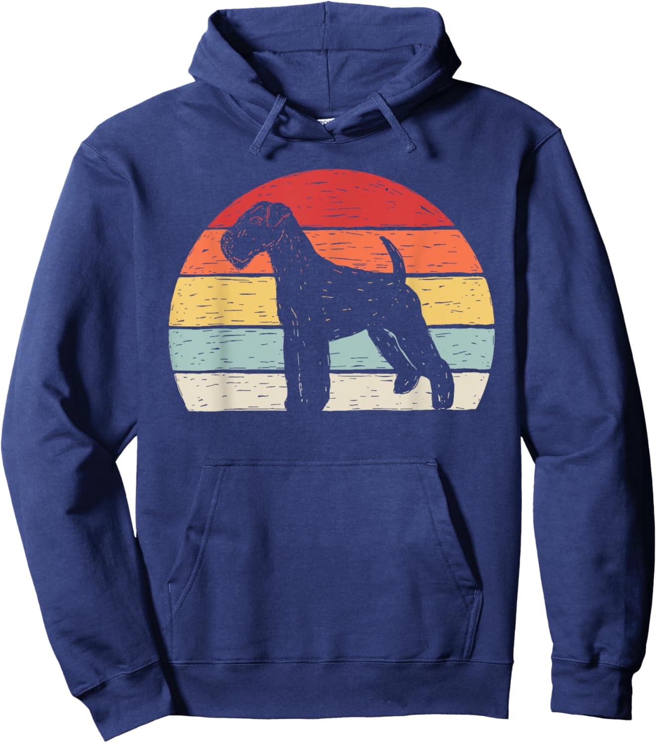 Vintage Retro Airedale Terrier Dog Breed Hoodie - Hoodie | Navy