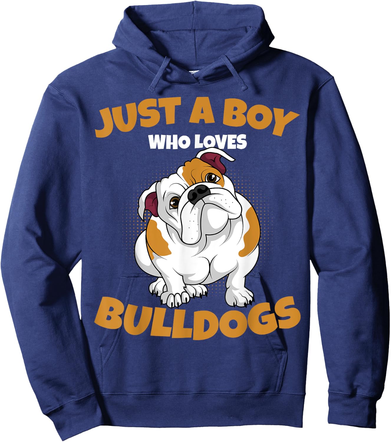 Just A Boy Who Loves English Bulldogs Kids Boys Hoodie - Hoodie | Navy
