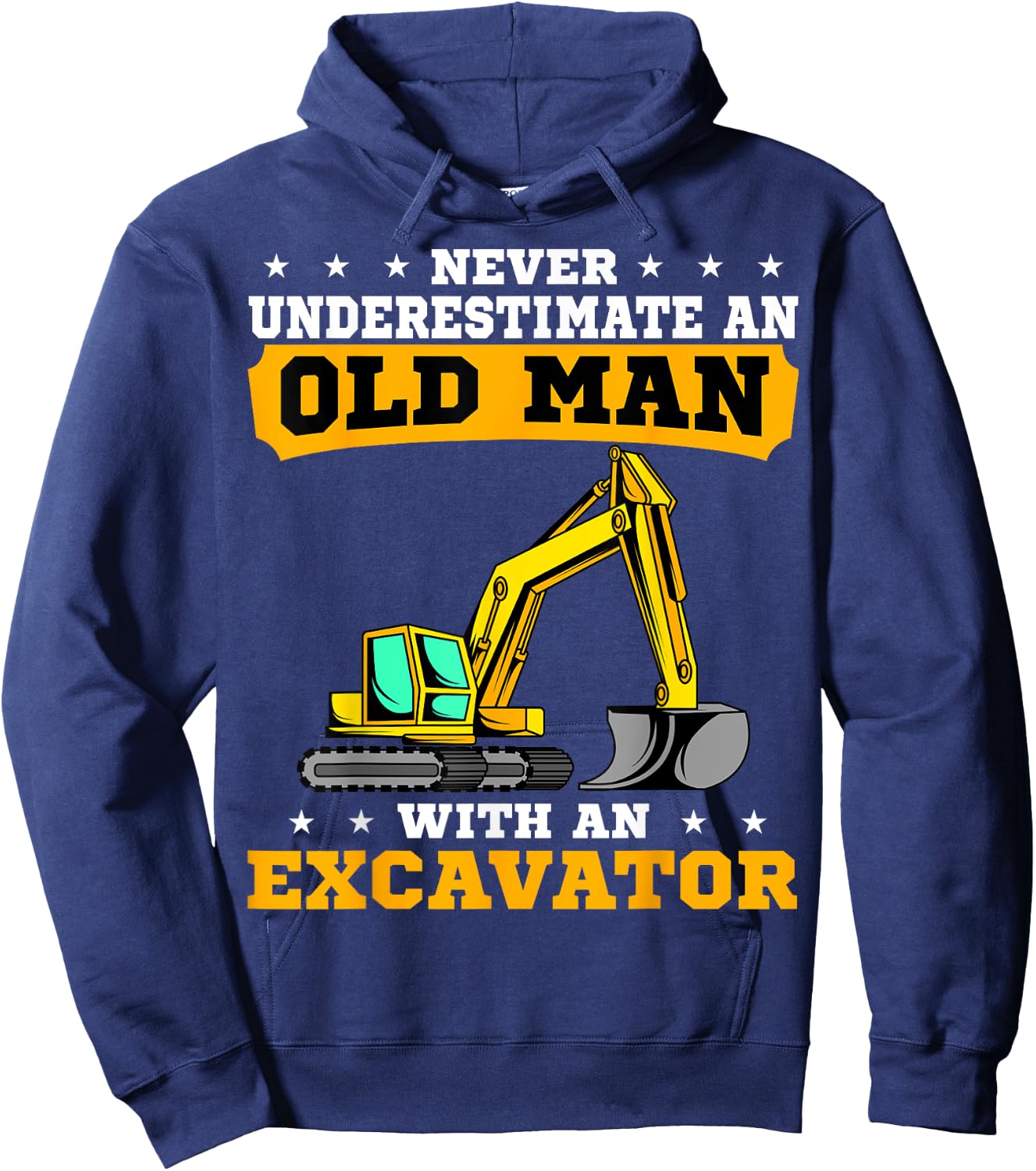 Heavy Equipment Operator Excavator Grandpa Grandfather Hoodie - Hoodie | Navy