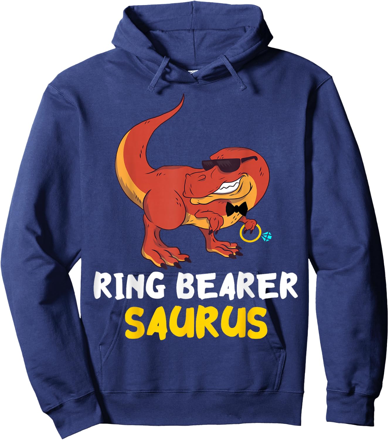 T-Rex Dino Ring Dinosaur Wedding Party Ring Bearer Security Hoodie - Hoodie | Navy