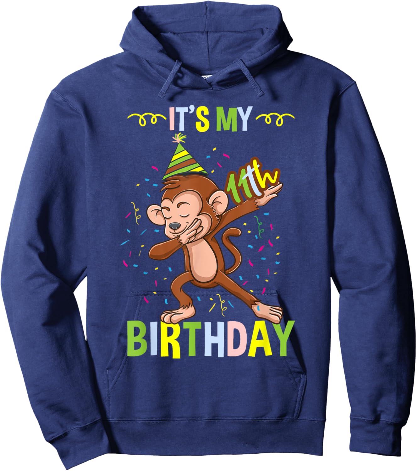 Its My 11th Birthday Monkey Hoodie - Hoodie | Navy