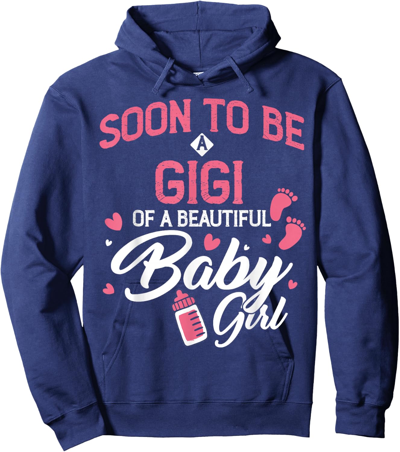Soon To Be GIGI of Baby Girl 2026 Gender Reveal Pregnancy Hoodie - Hoodie | Navy