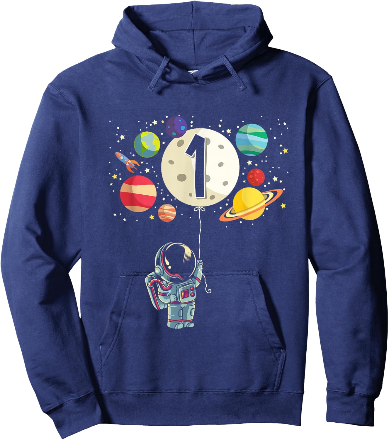 1 Years Old Birthday Boy Gifts Astronaut 1st Birthday Hoodie - Hoodie | Navy