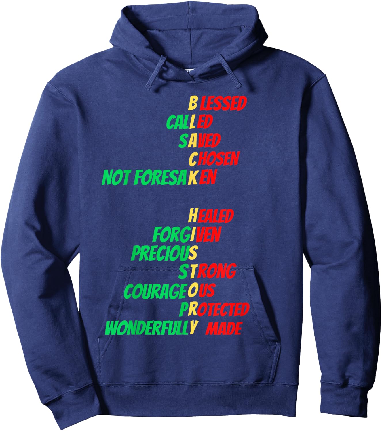 Christian Black History Melanin Church Men Women Boys Girls Hoodie - Hoodie | Navy
