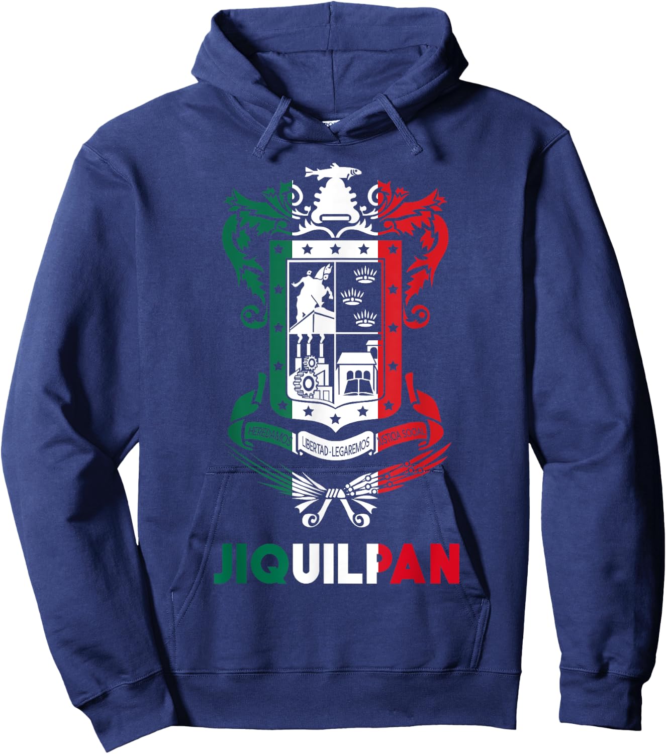Jiquilpan Michoacan Mexico Escudo Y Lema Arte Emblem Merch Hoodie - Hoodie | Navy