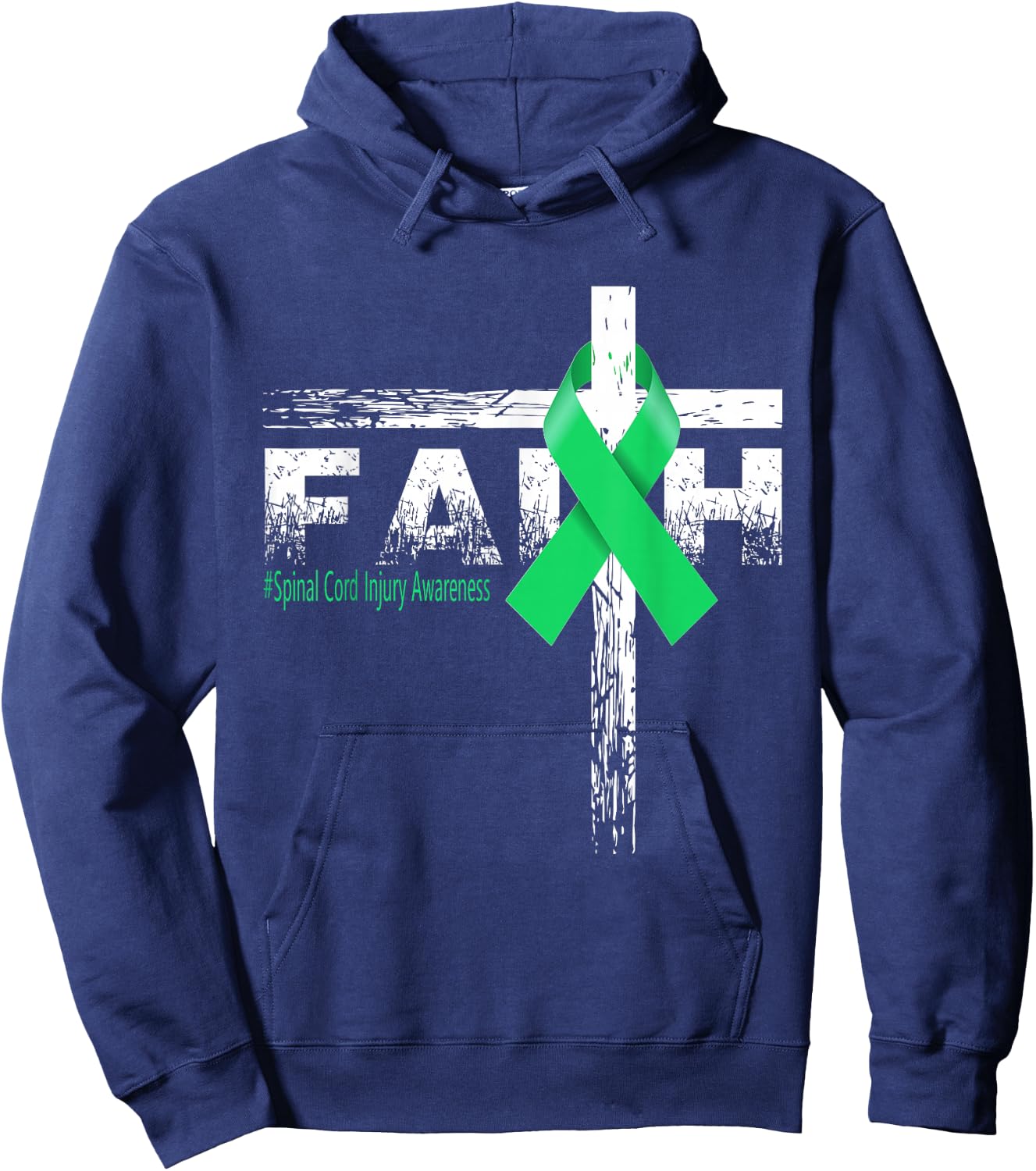 Spinal Cord Injury Awareness Christian Faith & Cross Hoodie - Hoodie | Navy