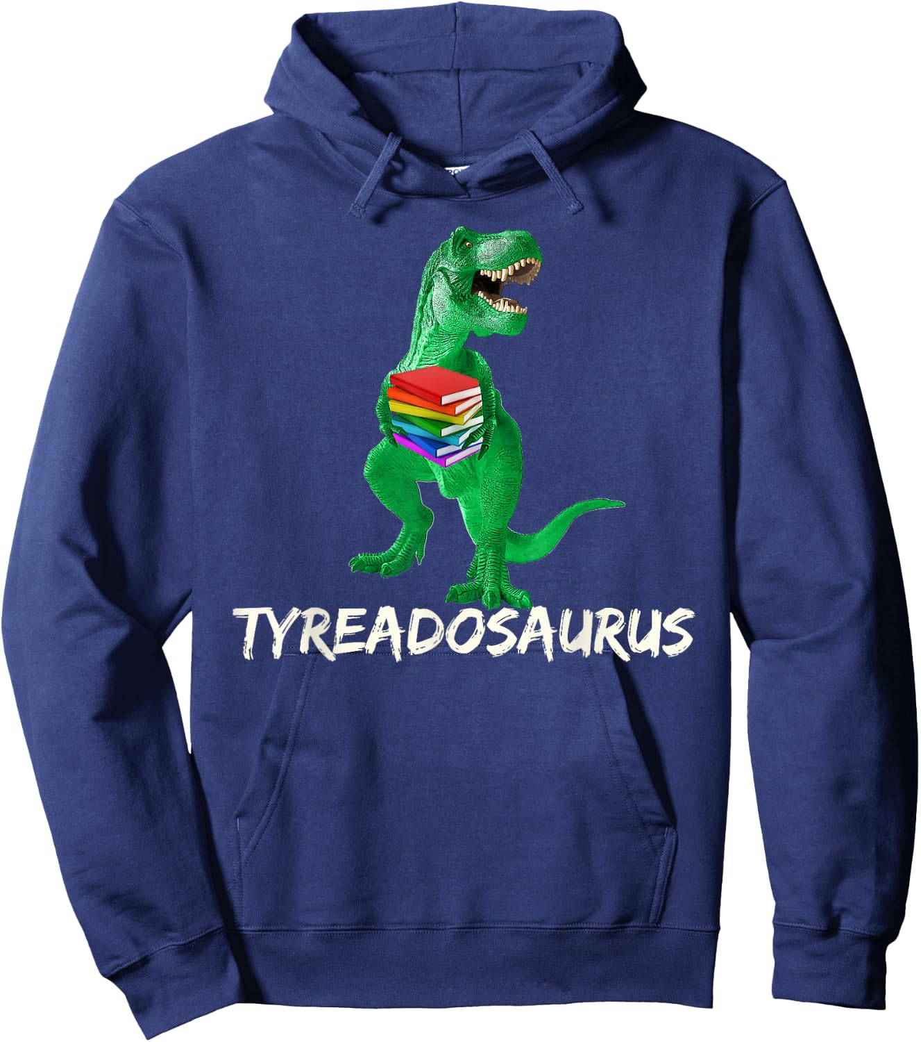 Reading Teacher Read Books Dinosaur Tyreadasaurus Women Girls Kids Hoodie - Hoodie | Navy